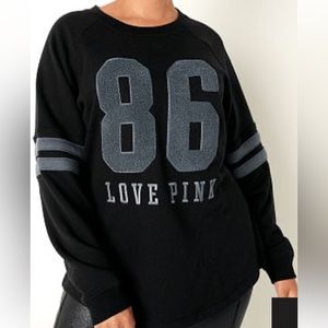 VS Pink Gently Worn Fleece Oversized Crew Sweatshirt